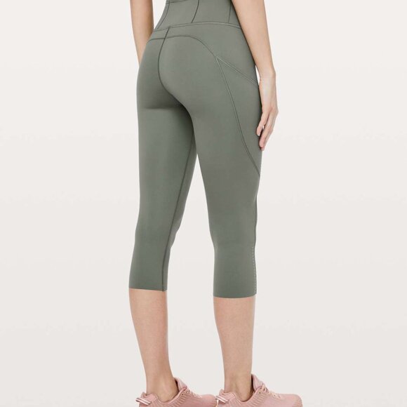 Lululemon Fast & Free Crop II *Nulux 19" Grey Sage Size 4 - Picture 3 of 8